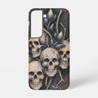 Gotische Schedel en Doornbloem Samsung Galaxy Hoesje