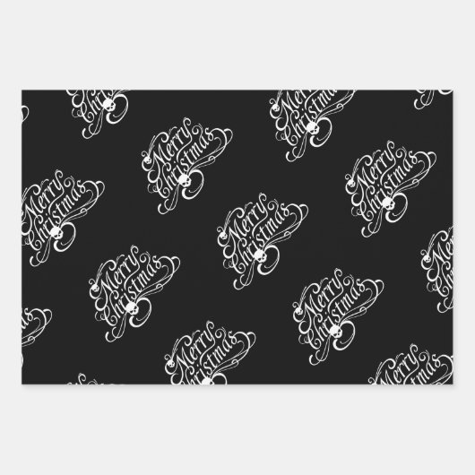 Gotische schedel en draak Vrolijk kerstcadeaupapie Inpakpapier Vel (Voorkant)