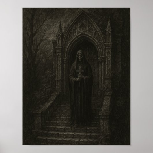 Gotische Schedel en Grafposter Poster (Voorkant)