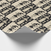 Gotische schedel en heks schaakbord cadeaupapier (Hoek)