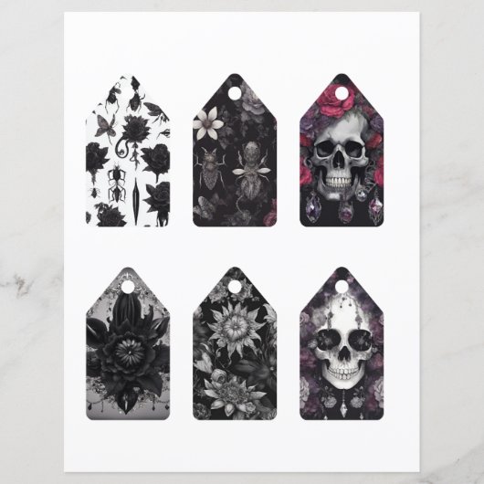 Gotische schedel en insecten Scrapbook Ephemera la (Voorkant)