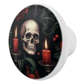 Gotische schedel en kaarsen keramische knop (Rechts)