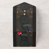 Gotische schedel en raaf. all in one uitnodiging (Buitenkant)