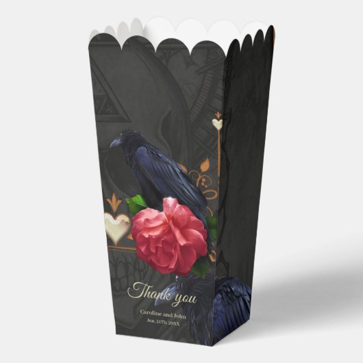 Gotische schedel en raaf. bedankdoosjes (Voorkant)