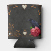 Gotische schedel en raaf. blikjeskoeler (Achterkant)