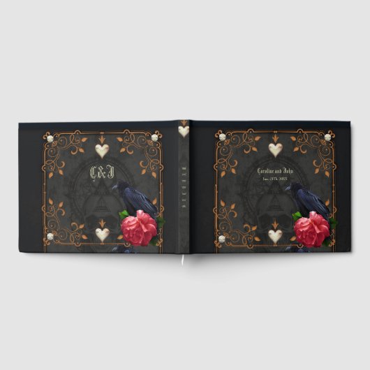 Gotische schedel en raaf. gastenboek (Volledig)