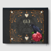 Gotische schedel en raaf. gastenboek (Achterkant)