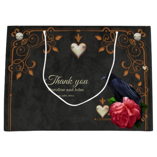 Gotische schedel en raaf. groot cadeauzakje (Voorkant)