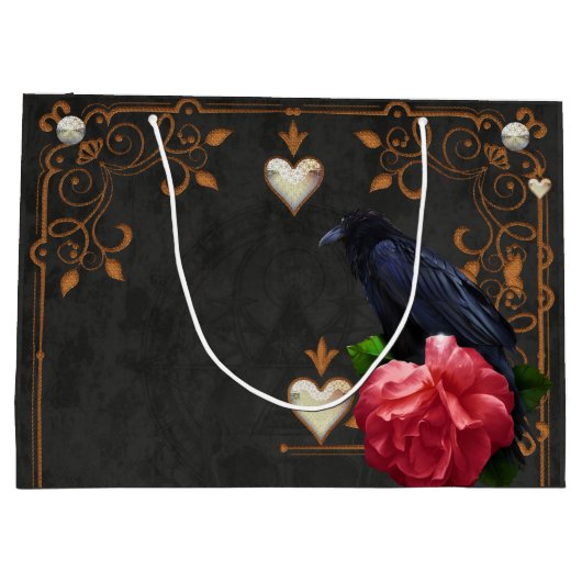 Gotische schedel en raaf. groot cadeauzakje (Achterkant)