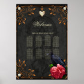 Gotische schedel en raaf. poster (Voorkant)