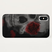 Gotische schedel en rode rozen levendig Case-Mate iPhone case (Achterkant (horizontaal))