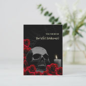 Gotische schedel en Rozen bruidsmeisje voorstel Ka Kaart (Staand voorkant)