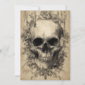 Gotische schedel en Rozen kunst Kaart (Voorkant)