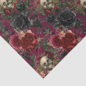  Gotische Schedel en Rozen Rood en Zwart Tissuepapier (Detail)