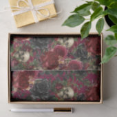 Gotische Schedel en Rozen Rood en Zwart Tissuepapier (Geschenk)