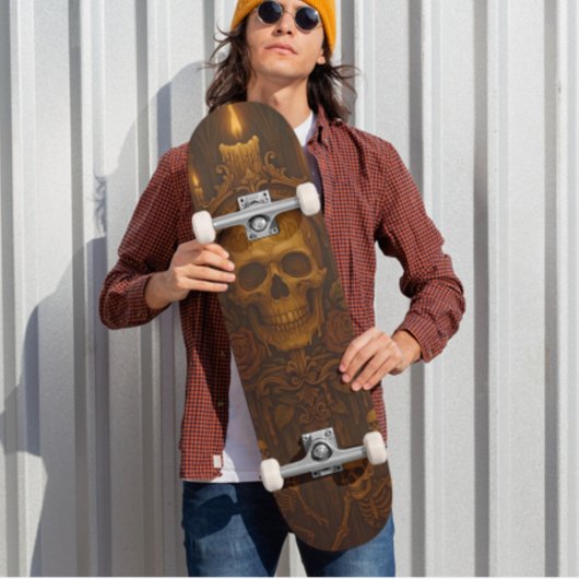 Gotische schedel en skelet Candlelit Shrine Persoonlijk Skateboard