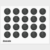 Gotische schedel en vleermuizen Donkere Halloween Ronde Sticker (Vel)