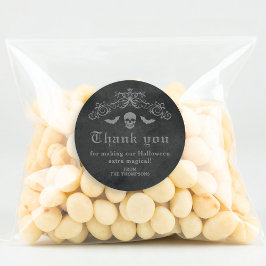 Gotische schedel en vleermuizen Donkere Halloween  Ronde Sticker