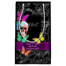 Gotische schedel en zwart gepersonaliseerde bruilo