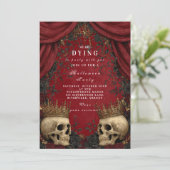 Gotische schedel en zwart Roos Halloween Kaart (Staand voorkant)