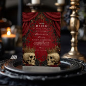 Gotische schedel en zwart Roos Halloween Kaart