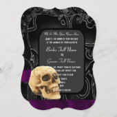 Gotische schedel en zwarte bruiloft kaart (Voorkant / Achterkant)
