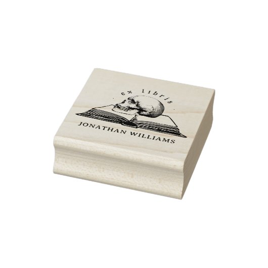  gotische schedel ex libris aangepaste boek rubberstempel (Stempel)