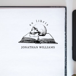  gotische schedel ex libris aangepaste boek rubberstempel