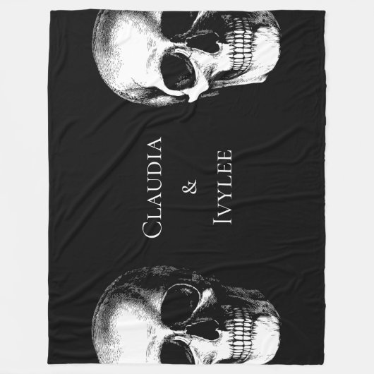 Gotische schedel fleece deken (Voorkant)