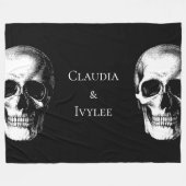 Gotische schedel fleece deken (Voorkant (Horizontaal))