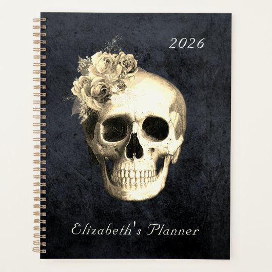 Gotische schedel gepersonaliseerde 2024 Planner (Voorkant)
