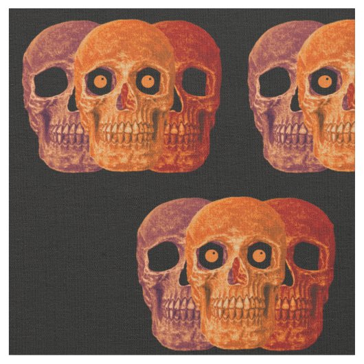 Gotische schedel Grappig Sinaasappel Halloween Stof (Close Up)