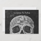 Gotische schedel Hallobruiloft Save the Date (Achterkant)