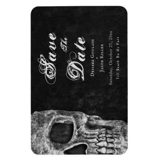 Gotische schedel Hallobruiloft Save the Date Magneet (Verticaal)