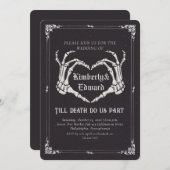 Gotische schedel HalloWedding Retro bruiloft uitno Kaart (Voorkant / Achterkant)