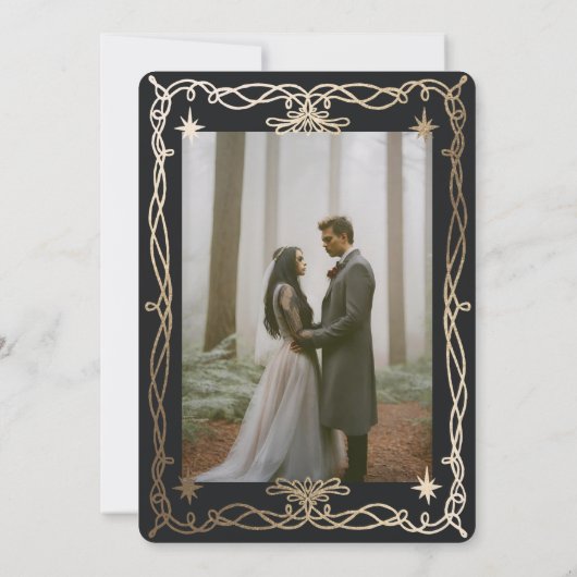 Gotische schedel HalloWedding Retro bruiloft uitno Kaart (Achterkant)