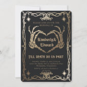 Gotische schedel HalloWedding Retro bruiloft uitno Kaart (Voorkant)