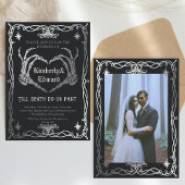 Gotische schedel HalloWedding Retro bruiloft uitno Kaart