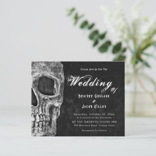 Gotische schedel HalloWedding Zwart Budget (Staand voorkant)