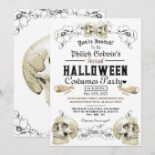  Gotische Schedel Halloween Kostuum Party Inv Kaart (Voorkant / Achterkant)