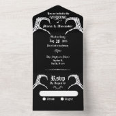 Gotische schedel hart all in one uitnodiging (Binnen)