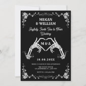 Gotische schedel hart bruiloft kaart (Voorkant)