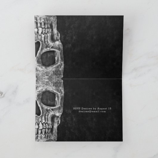 Gotische schedel hoofd zwart-wit hallobruiloft (Binnen)