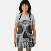 Gotische schedel hoofd zwart-wit koele textuur schort (Insitu)