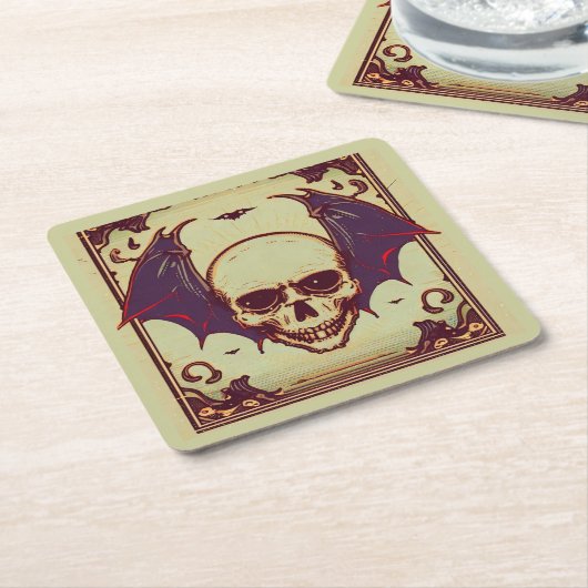 'GOTISCHE SCHEDEL' KARTONNEN ONDERZETTERS (Schuin)