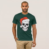 Gotische schedel Kerstmis met Santa Hat Graphic T-shirt (Voorkant volledig)