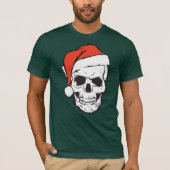 Gotische schedel Kerstmis met Santa Hat Graphic T-shirt (Voorkant)