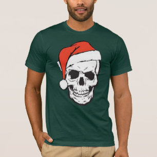 Gotische schedel Kerstmis met Santa Hat Graphic T-shirt