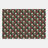 Gotische schedel Kerstmis Wrapping Paper skelet (Voorkant 3)