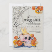 Gotische schedel kroonvlinders bloemenhalloween kaart (Voorkant)